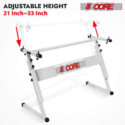 5 Core Keyboard Stand Adjustable 21 - 33" Z Style Metal Electric Piano Riser 330Lb Capacity Foldable image 3