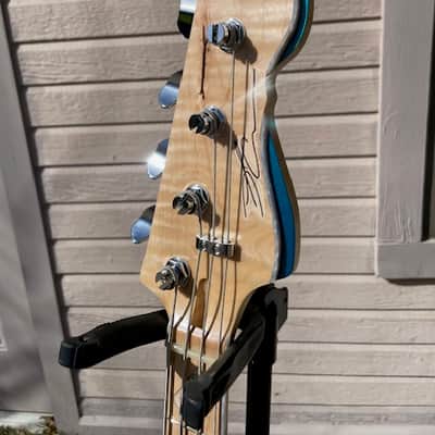 JLC Guitars Anaheim Bass - Natural, Aquamarine Metallic image 4