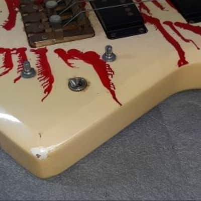 Aria Pro II ZZB DELUXE blood series 1980s - White+ explorer bass image 14