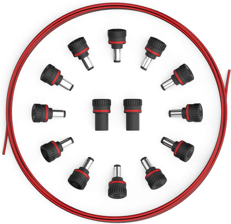 Accessories XPND DIY Power Cable Kit - Customizable Power Cables for Guitar Pedal Boards - 12 Male Plugs, 2 Female Plugs, 10ft Cable image 1