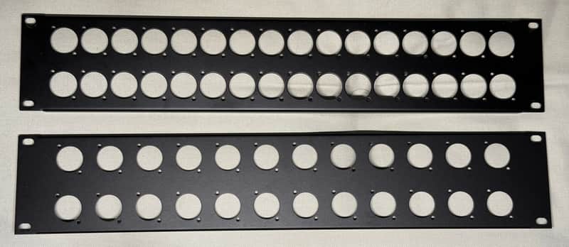 Redco unloaded XLR rackmount panels for patchbay 2010s - black image 1
