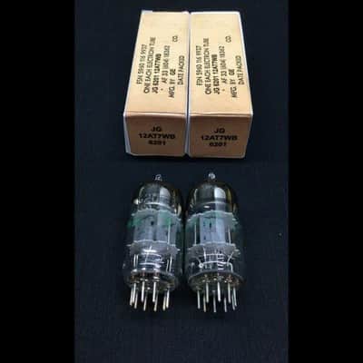 MATCHED PAIR GE JG 6201 12AT7 ECC81 Amp Audio VACUUM TUBES Tested 10.9538 image 1