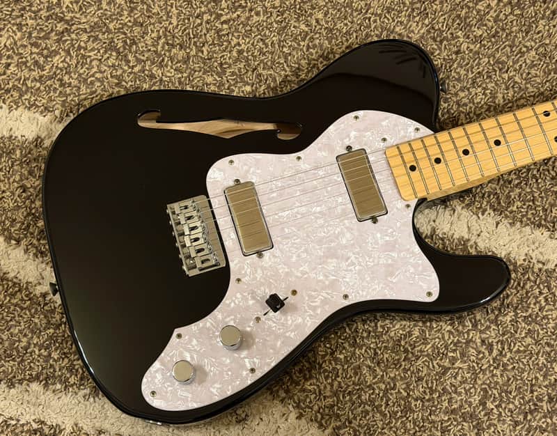 SUPER RARE! 2010-2012 Fender Japan TL72/DP/MB Thinline Dimarzio Mini Humbucker Pickups FSR Black MIJ image 1