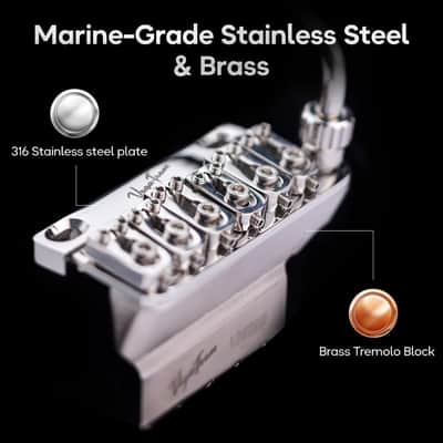 Vega-Trem VT1 Special Standard 6-Screw Stratocaster Guitar Tremolo Bridge No Mods Easy Installation (Glossy, Right) image 4