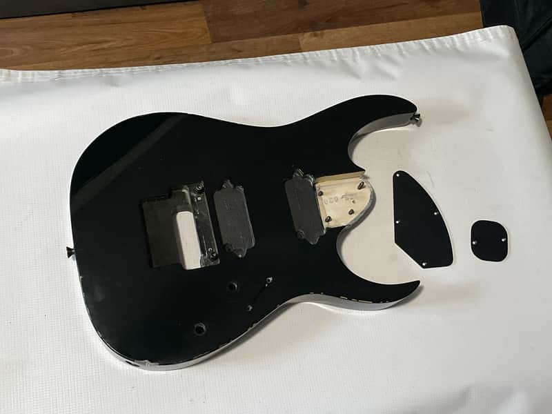 1999 Japan Fujigen Ibanez RG7620 7 String Black Guitar Body Floyd