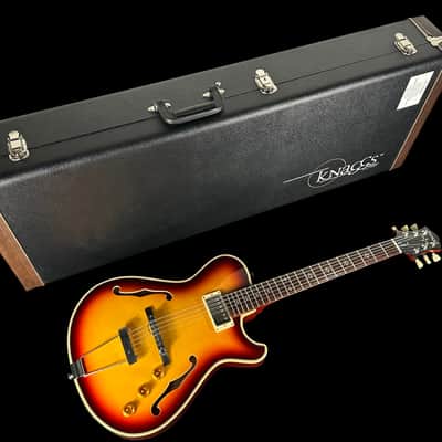 2025 Knaggs Chena A Hollowbody Archtop w Humbucker and Piezo ~ Dark Cherry Burst Gloss image 12