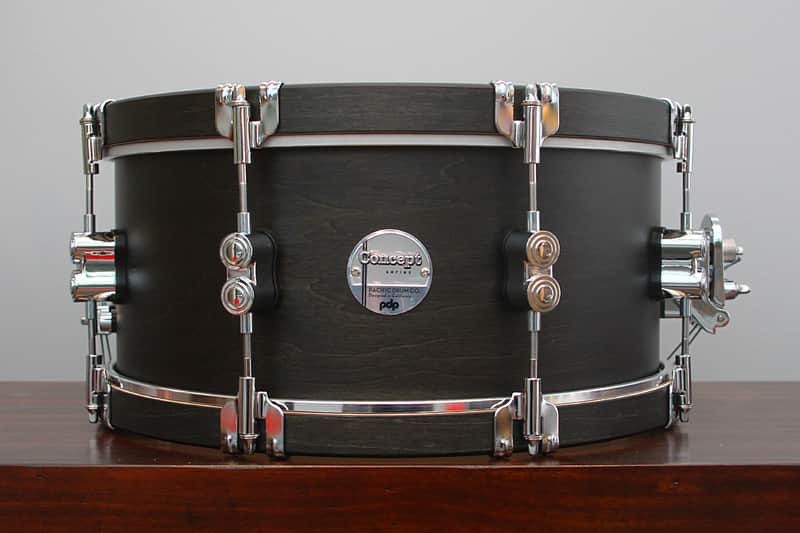 PDP Concept Maple Classic 6.5" x 14" Wood Hoop Snare Drum - Ebony Stain image 1