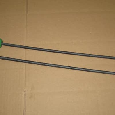 new old stock Gambal GPXR1 (UG13GPXR1) Glockenspiel, Bells, Xylophone Percussive Keyboard MALLETS, 1 and 1/4 inches Green Hard Nylon Flat Ball Heads with Black Synthetic Shafts, with original packaging - from 1990s - early 2000s image 3