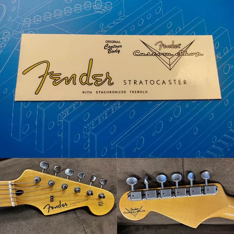 Original Fender Electric Guitar Headstock Logo Water Transfer Decal with Peel-ST-58(2)-Off Film image 1