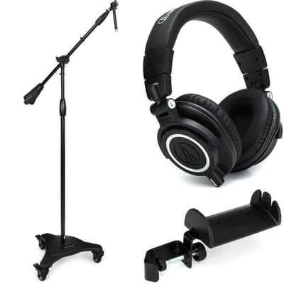 Ultimate Support MC-125 Professional Studio Boom Microphone Stand Headphones Bundle image 2