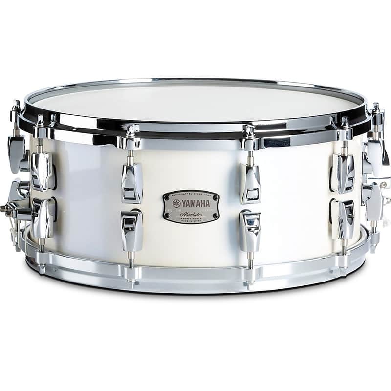 Yamaha Absolute Hybrid Maple Snare Drum Regular 14 x 6 in. Polar White image 1