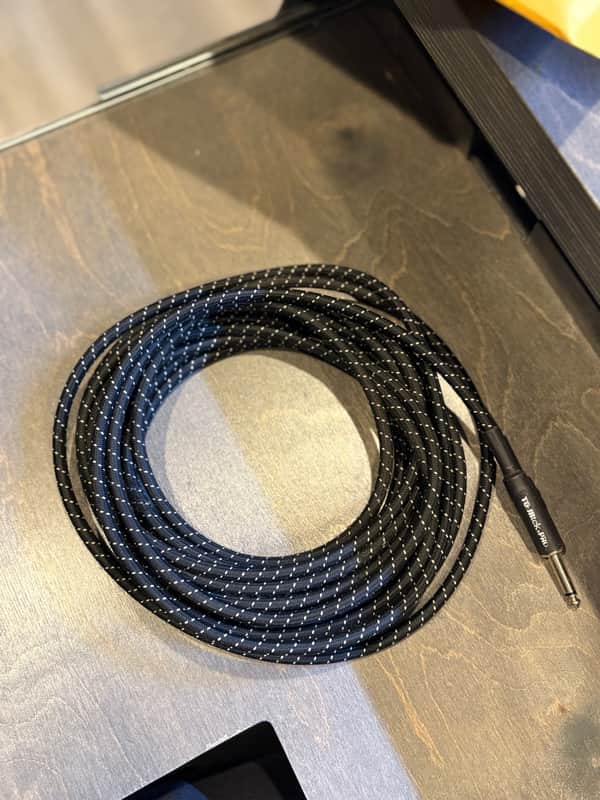 Samson Tourtek Pro TPIW 25ft Woven Instrument Cable - Straight 1/4” - Black/White Tweed image 1