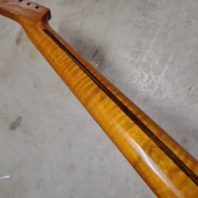 Flame Roasted Maple Tele Neck fits fender Telecaster body 21 frets 50s Gloss image 8