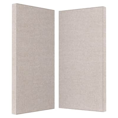 2 Thick Acoustic Panels With Hanging Hardware, 2 Pcs 47.2 X 23.6 Fiberglass Sound Absorbing Panels For Home Theater Church Office Wall, Linen image 1