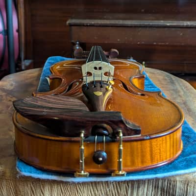Exceptional Reinhold Schnabl Fiddle Vintage German 4/4 Violin Outfit w/ Braided Carbon Fiber Bow & Composite Case image 7