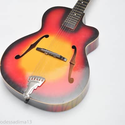 Orpheus 60s Orfeus Vintage Cutaway Jazz Archtop Acoustic Guitar Sunbirst image 1
