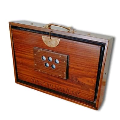 Shruti Box With Padale Indian Brown Teak Plywood Classic Shruti Box/Case 13 Stopper Musical Instrument For Bhajan Kirtan/Sound Therapy image 3