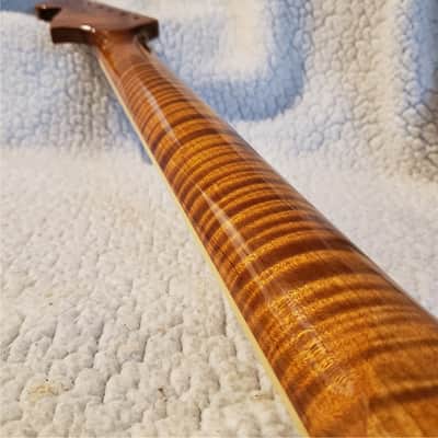 Unbelievable USA bound,Roasted ( 5A +) flame maple neck.Hidden fret tangs.Rounded edges", Made for a Jazzmaster , Tele or Strat  body # PJM-5A -You never felt frets like this. image 1