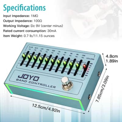 Joyo R-Series R-12 10-Band Graphic EQ Guitar & Bass Pedal (Price includes the import duty for US buyer) image 5
