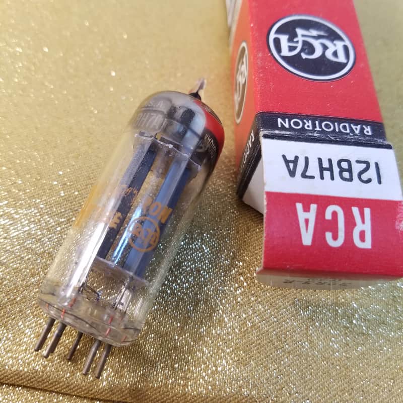 RCA 12BH7A tNOS AT1000 TESTED Balanced! PI Vacuum Tube grey plate 12BH7 dual triode 1962-1968 image 1