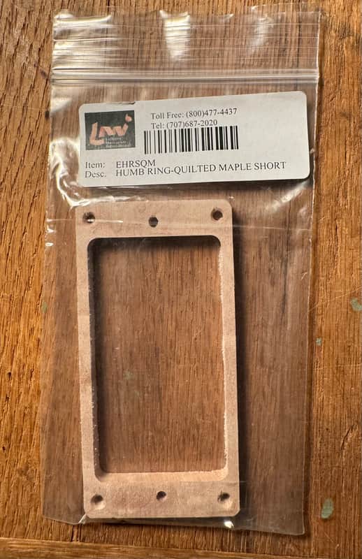 Luthiers Merchantile EHRSQM - NOS - Quilted Maple Short Humbucker Pickup Ring image 1