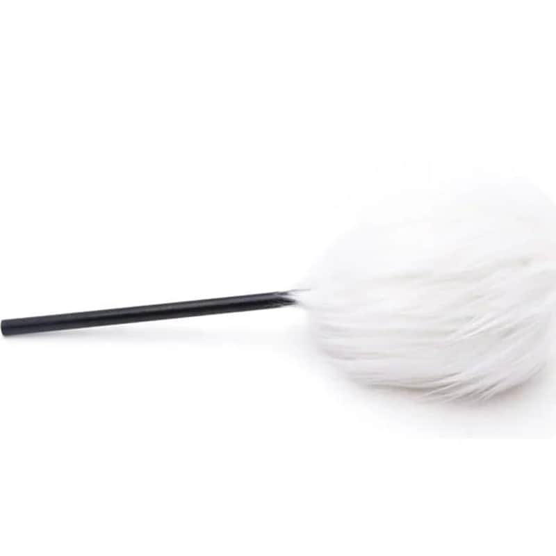Danmar White Fur Beater, Black Shaft image 1