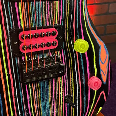 TGF Chop Shop Custom Modified PRS SE Sandblasted CE 24 "Neon Dream" Electric Guitar w/ Gig Bag image 4