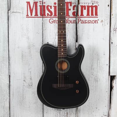 Fender Acoustasonic Standard Telecaster Acoustic Electric Guitar Black image 2
