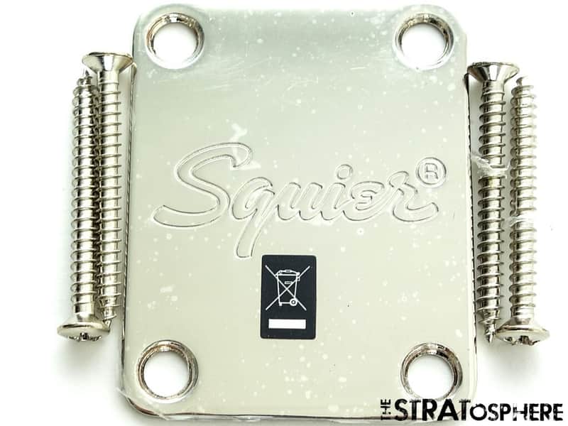 Fender Squier Classic Vibe 70s Jazz J Bass NECK PLATE, Nickel Logo. image 1