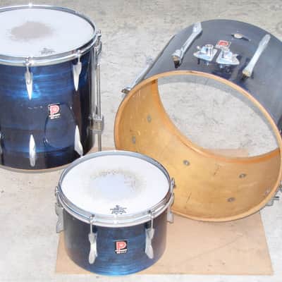 Vintage Premier 1960's 20" Bass Drum Blue for Drum Set Kick Kit image 12