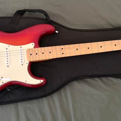 Fender Standard Stratocaster HSS Plus Top with Maple Fretboard 2013 - 2017 - Cherry Burst w/ Gig Bag image 2