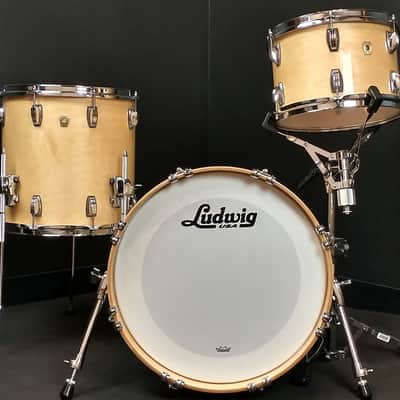 Ludwig 18/12/14" VIDEO Classic Maple Jazzette Drum Set - Maple Gloss image 2