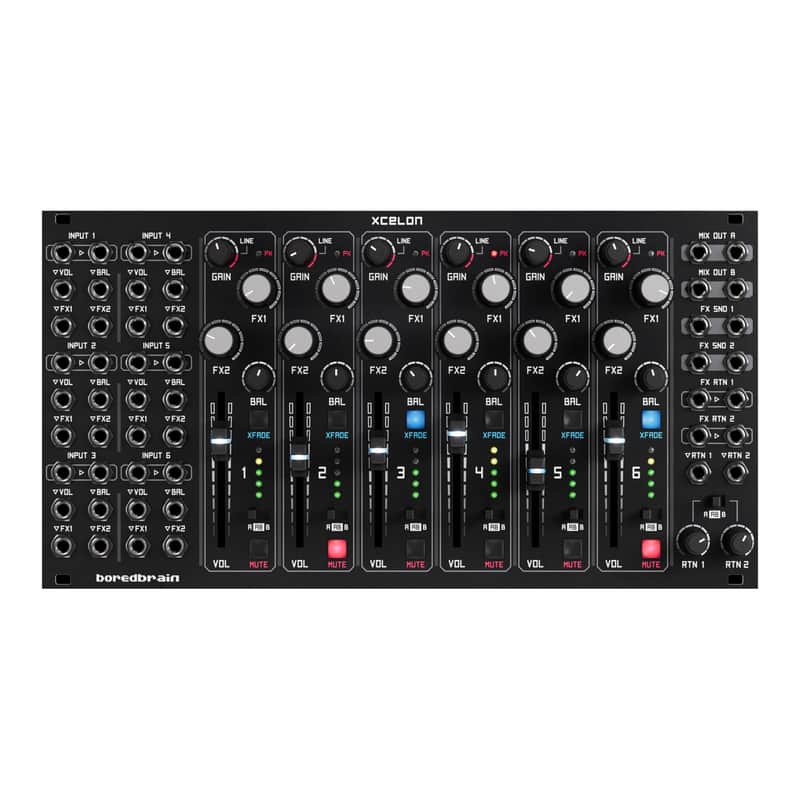 Boredbrain Xcelon True Stereo Voltage-Controlled Eurorack Mixer Module image 1