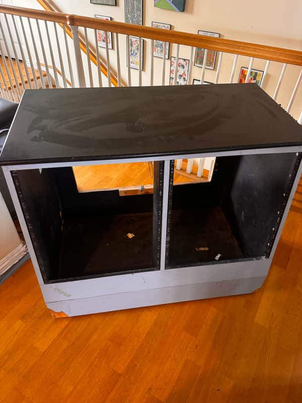 Custom Double rolling rack unit/desk 2010s - Blue/black image 1