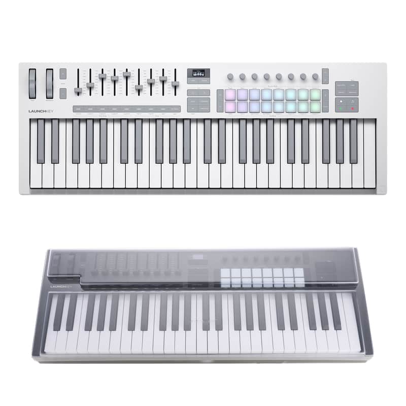 Novation Launchkey 49 MK4 MIDI Keyboard Controller - White + Decksaver Cover image 1