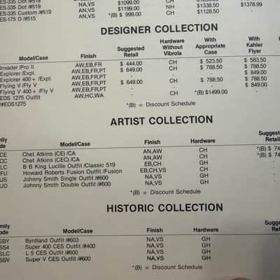 Gibson Price List - 1986 les Paul studio standard custom SG special invader explorer flying V EDS – 1275 image 3