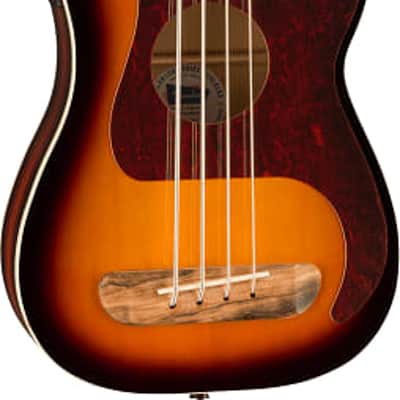 Fender Fullerton Precision Bass Uke, Walnut Fingerboard, Tortoiseshell Pickguard, 3-Color Sunburst image 4