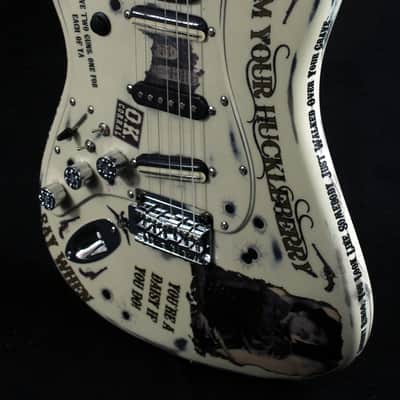 Custom Painted and Upgraded Fender Squier Standard (LH) Strat - Aged and Relic'ed With Graphics image 3