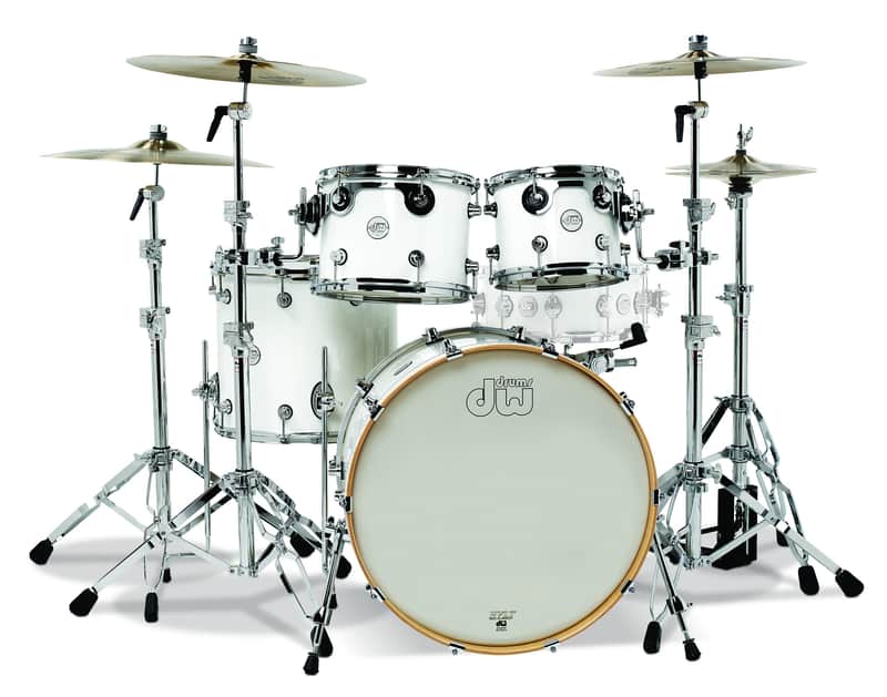 DW Design Series 4-Piece Maple Shell Pack, Gloss White w/Chrome Hardware image 1