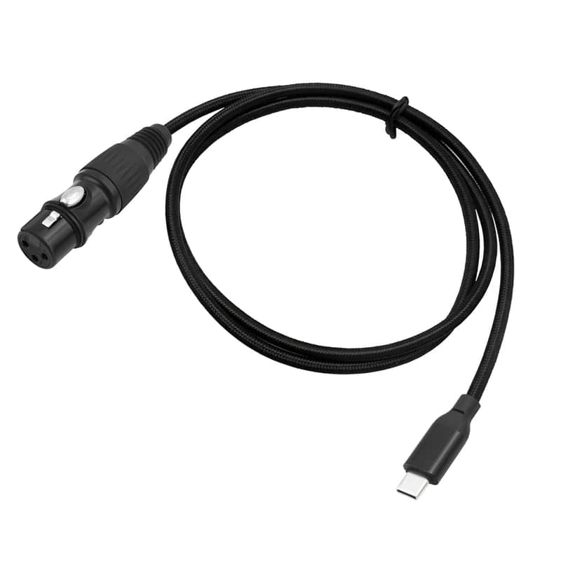USB-C to 3-Pin XLR Female Cable 3.3FT - USB C 24Bit/96KHz Digital to Analog XLR Female Dual-Shielded Braided Audio Cable Support Phone/Pad to Microphone and Mixers image 1