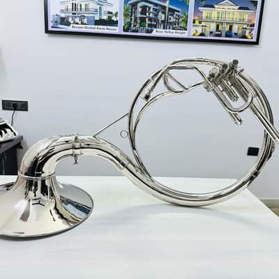 22” BBb Silver Brass Sousaphone – 3 Valve – High Polish Finish – With Case & Mouthpiece – New image 8