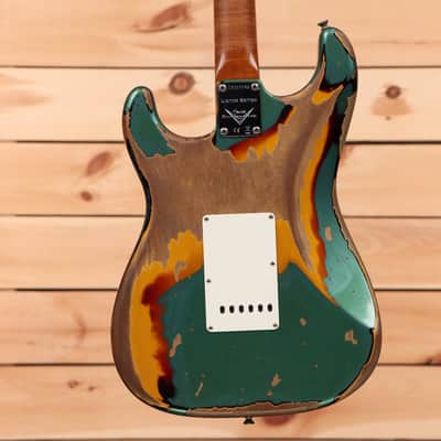 Fender Custom Shop Limited Roasted 1961 Stratocaster Super Heavy Relic - Aged Sherwood Green Metallic over 3 Color Sunburst-CZ563982 image 7
