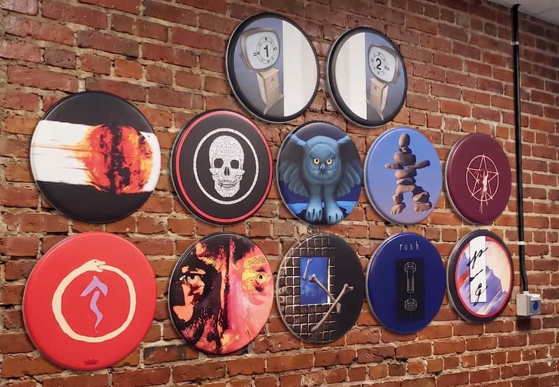 Rush / Neil Peart Set of TWELVE 18" Drumheads, Display image 1