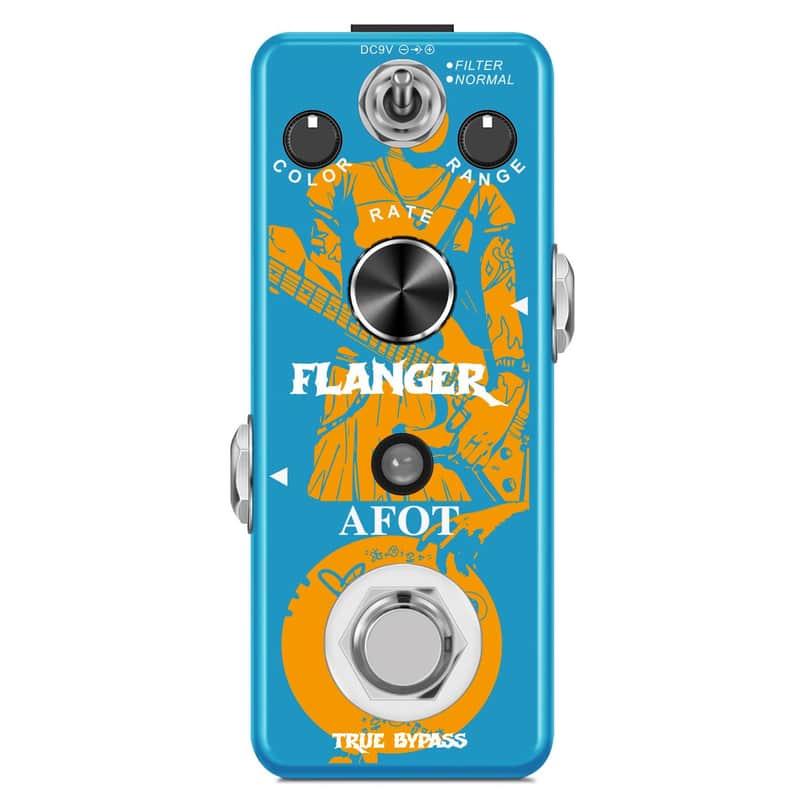 AFOT Classic Flanger Guitar Pedal, Vintage Analog Flanger Effect Pedal, Electric Guitar Effects Pedal, True Bypass, Blue Flanger image 1