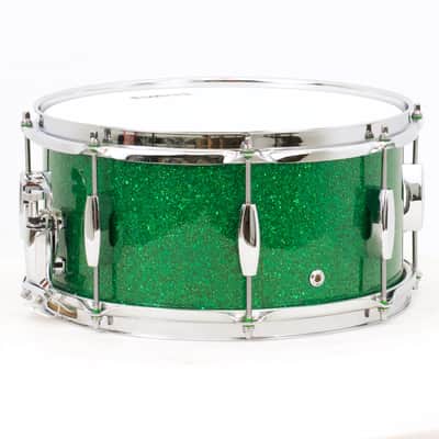 TreeHouse Custom Drums 6½x13 8-ply Maple Snare Drum - Green Glass Glitter image 3