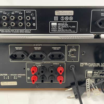 Sansui - C-77 & B-77 – Stereo Preamplifier / Power Amplifier Set - Serviced (B77 Repaired) image 7