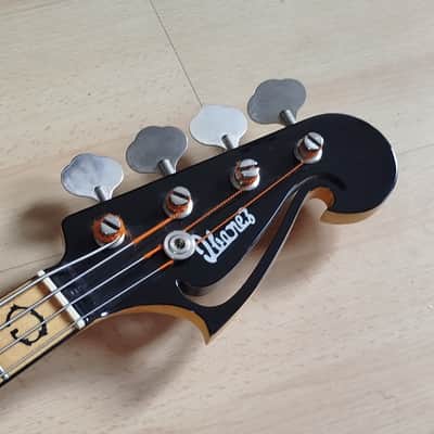 Ibanez 2409B Professional Black Eagle Double Cutaway 4-String Bass with Maple Fretboard 1976- Black image 4