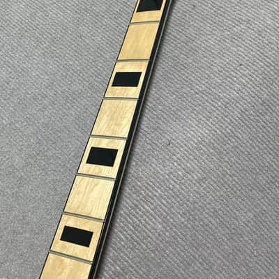 Black head Black binding 4 string electric bass neck jazz bass stainless steel 20 frets gloss Maple guitar neck 34inch hole 18mm Black block inlay。 image 4