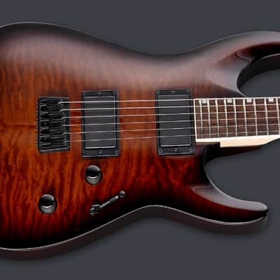 PRE-ORDER - 2026 LTD MH-200HT QUILTED MAPLE HARDTAIL GUITAR | DARK BROWN SUNBURST image 1