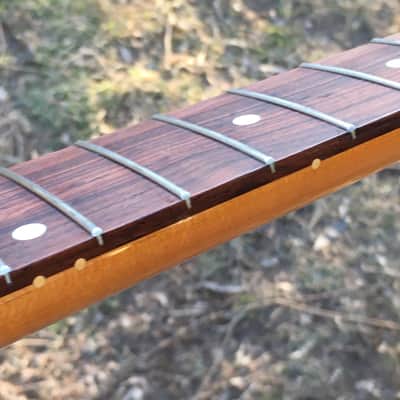 Custom Lefty Aged Loaded Relic Fender Lic. Strat Guitar Neck Amber Nitro Nickel Tuners image 8